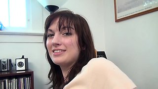 Teen Alana Rains takes control in a sultry romp on the couch