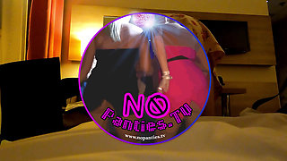 No panties and her amazing pussy