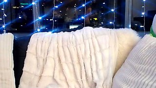 Skinny teen brunette masturbating with toy
