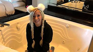 Amateur blonde tres sexy lingerie anal