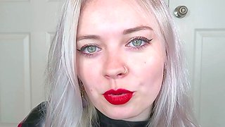 Slutty amateur blonde smoking and jerking dick