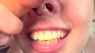 Nose Fetish Cute Goth Rubs Your Cock All Over Her Button Nose Pig Nose Flaring JOI Cum Inside My Nose