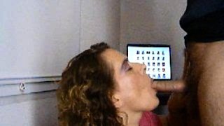 Amateur housewife blowjob and handjob with cumshot