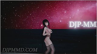 Romantic beach kiss under starry night