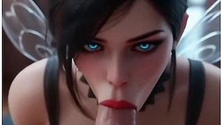 Car Toon - Blue-eyed Brunette Fairy Deep Anal, Passionate Blowjob & Loving Cowgirl Ride