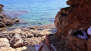 Naked on an Italian Beach - a Stranger Joins Nad Fucks Me