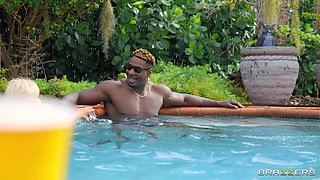 Mature Gilf in Bikini Crashes Pool Party: BBC Jax Slayher and Seka Black