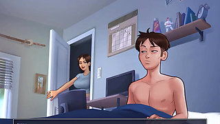 Summertime saga: stepbrother eats his stepsister's pussy on web cam show ep 104