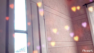 Beautiful shows off her hairy pink pussy