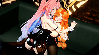 Wuthering Waves - Sigrika and Denia Naughty Club Party Fuck - 3D Hentai Animations
