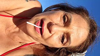 Melissa Johnson Sucks and Licks in Bikini on Beach