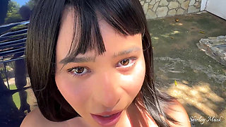 I Give My Busty Latina Stepsister a Nice Fuck with Milk in Her Tight Pussy Outdoors, Fucking XXX