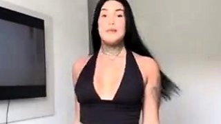 your favorite trans girls is playing with her big girl cock