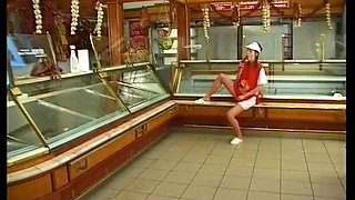 Brunette teen wearing nylon gets her cunt slammed passionately