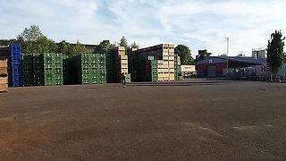 Granny Walking Outside in Black Leggins