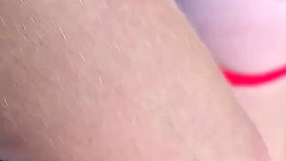 Cute 19 Year Old Blonde Riding Excersize Bike with Massive Dildo