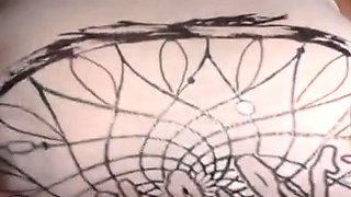 Big-Tit Tattooed Brunette MILF Orgasms on Webcam Solo
