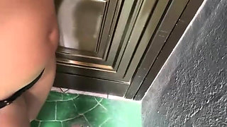 Sexy Blonde Meets Guy at Pool Blowjob in Beach Toilet Then Home Sex 18