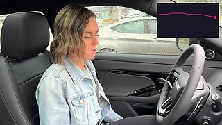 Cumming hard in public drive thru with Lush remote controlle